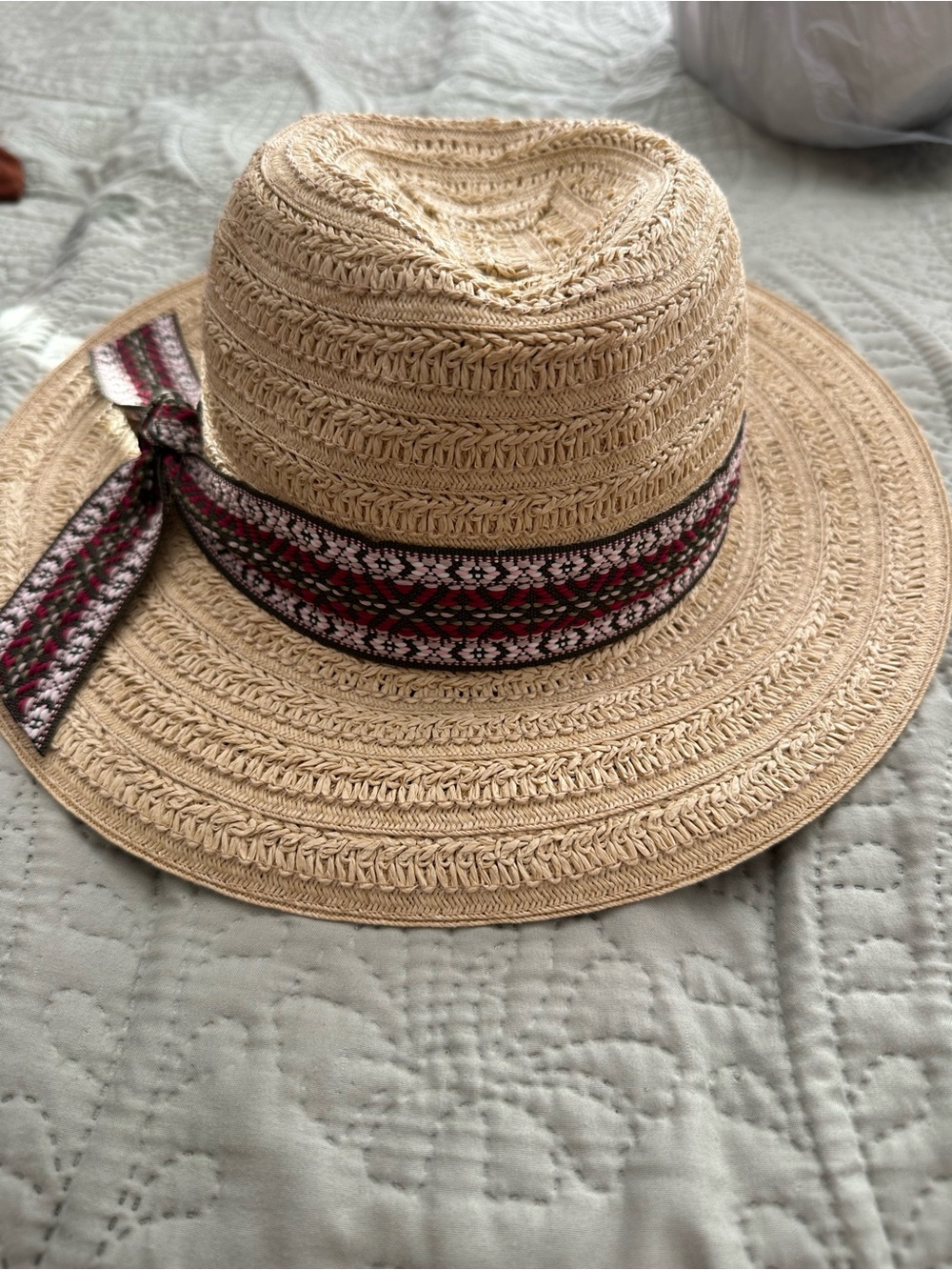 Sonoma Woven Straw Sun Hat with Patterned Band